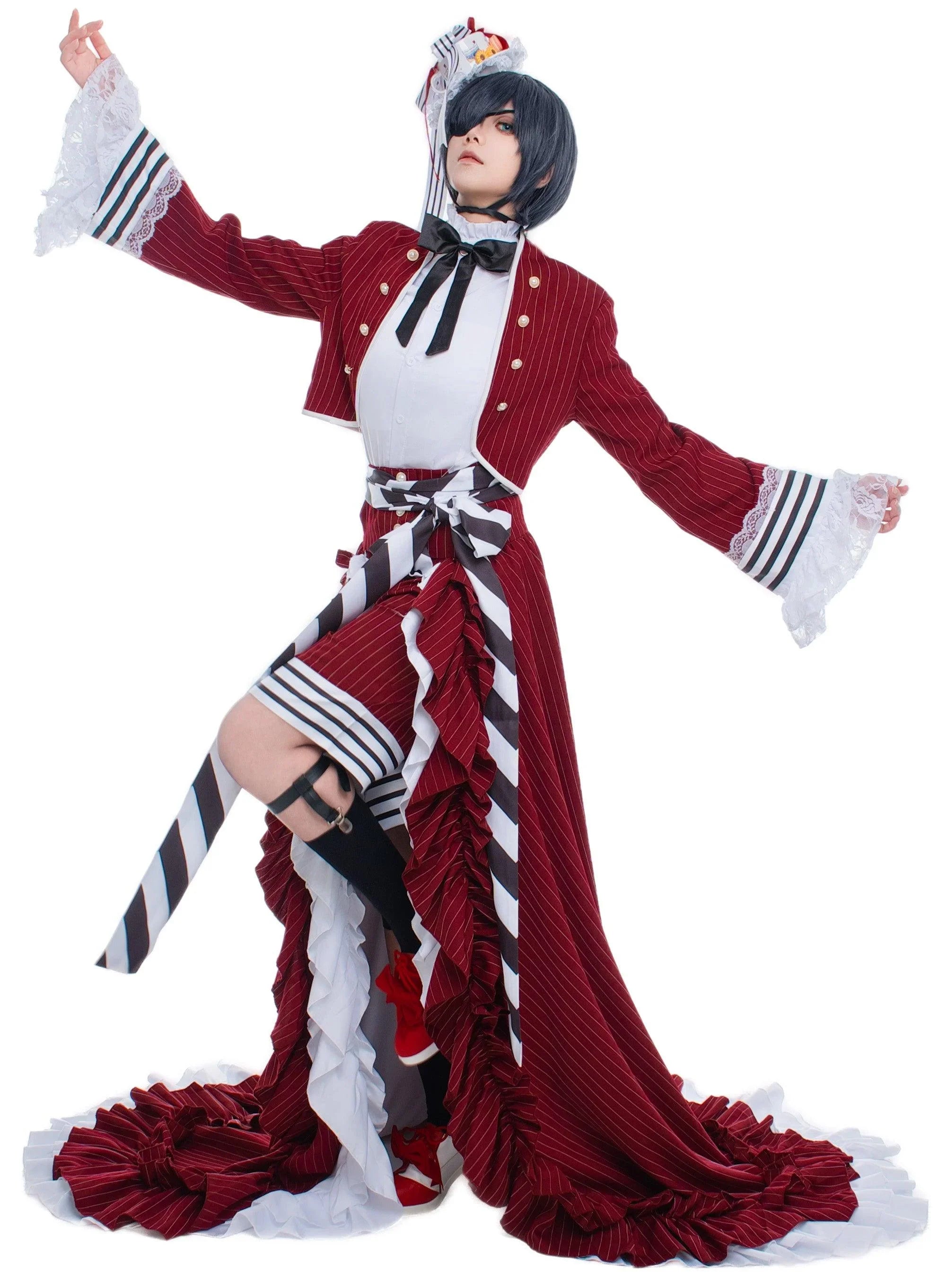 OSIAS Black Butler Ciel Phantomhive Long Red Dress Costume OSIAS Black Butler Ciel Phantomhive Long Red Dress Costume