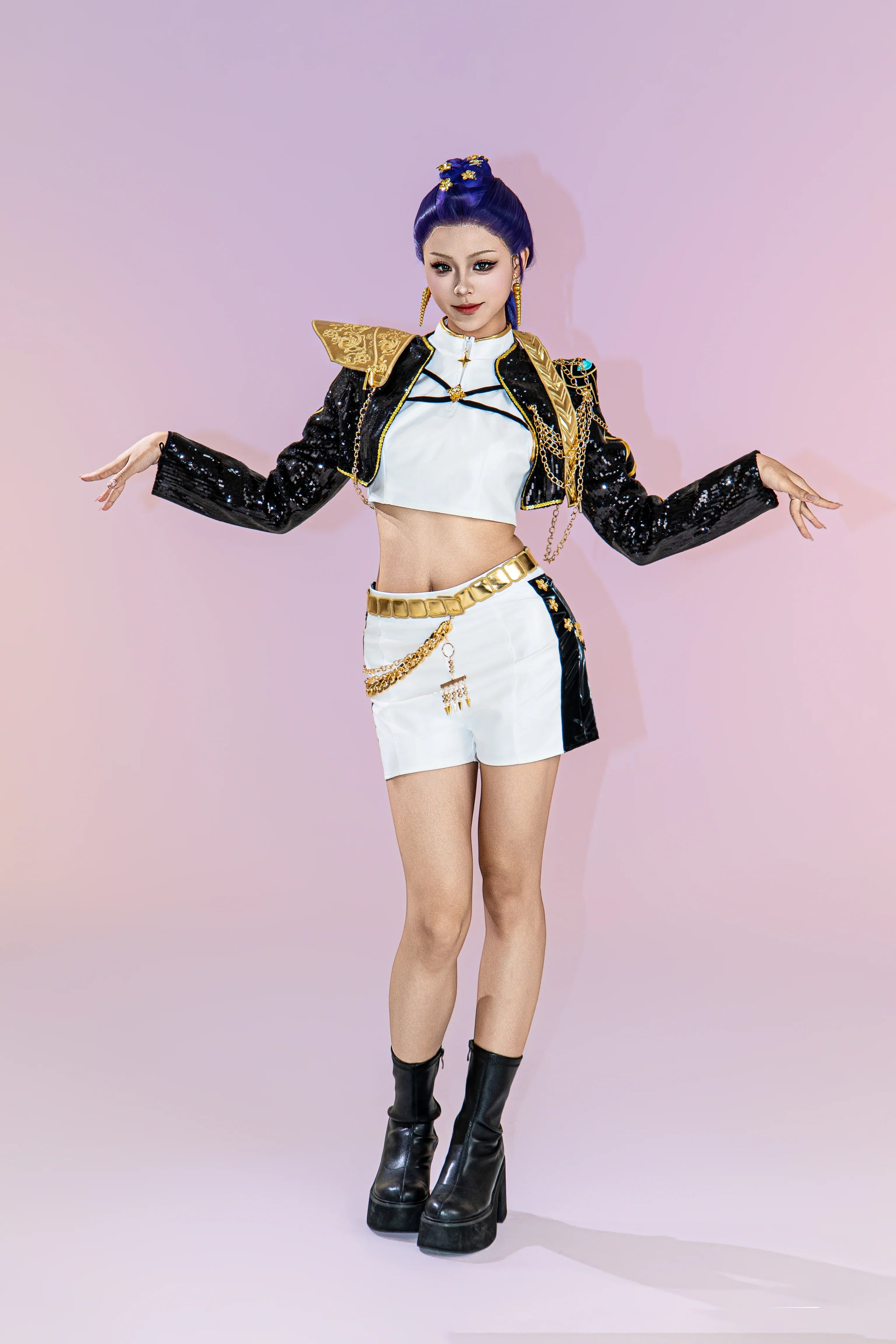 OSIAS Original KPop Demon Hunters Rumi Cosplay Costume Golden Stage Outfit  Black
