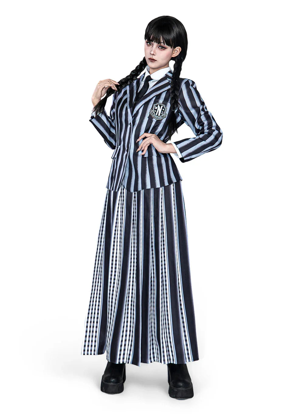 OSIAS Original Wednesday Wednesday Addams Cosplay Costume School Uniform Outfit OSIAS Original Wednesday Wednesday Addams Cosplay Costume School Uniform Outfit