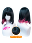 OSIAS Ellen Joe Wig Long Bule Black Mixed With Pink Synthetic Heat Resistant Hair