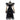 Von Wednesday Addams inspiriertes, gestuftes, gepunktetes Maxikleid aus schwarzem Tüll