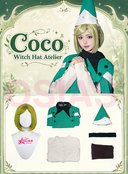 Witch Hat Atelier Coco Cosplay-Kostüm mit Perücke Komplettset
