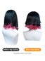 OSIAS Ellen Joe Wig Long Bule Black Mixed With Pink Synthetic Heat Resistant Hair