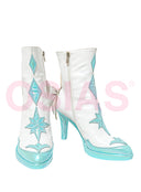 Genshin Impact Anastasya Cosplay Shoes White and Blue Boots