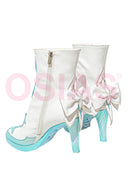 Genshin Impact Anastasya Cosplay Shoes White and Blue Boots