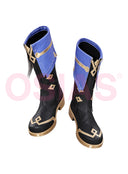 Genshin Impact Mitya Cosplay Shoes Black and Blue Boots