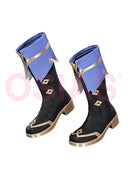 Genshin Impact Mitya Cosplay Shoes Black and Blue Boots