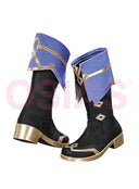 Genshin Impact Mitya Cosplay Shoes Black and Blue Boots