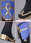 Genshin Impact Mitya Cosplay Shoes Black and Blue Boots