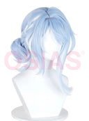 Perruque de cosplay Odette Genshin Impact, bleu moyen, avec chignon