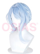 Perruque de cosplay Odette Genshin Impact, bleu moyen, avec chignon