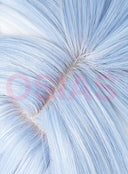 Perruque de cosplay Odette Genshin Impact, bleu moyen, avec chignon