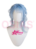Genshin Impact Odette Cosplay Wig Medium Blue With Bun