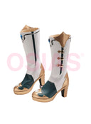 Genshin Impact Vesna Cosplay Shoes White and Green Boots