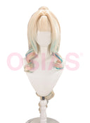 Genshin Impact Vesna Cosplay Wig Long Blonde and Green With Ponytail