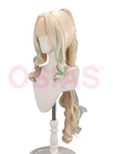Genshin Impact Vesna Cosplay Wig Long Blonde and Green With Ponytail