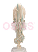 Genshin Impact Vesna Cosplay Wig Long Blonde and Green With Ponytail