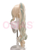 Genshin Impact Vesna Cosplay Wig Long Blonde and Green With Ponytail