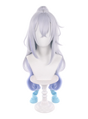 Honkai Star Rail Silver Wolf Cosplay Wig Long Grey Purple and Blue With Ponytail