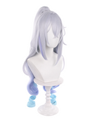 Honkai Star Rail Silver Wolf Cosplay Wig Long Grey Purple and Blue With Ponytail