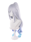 Honkai Star Rail Silver Wolf Cosplay Wig Long Grey Purple and Blue With Ponytail