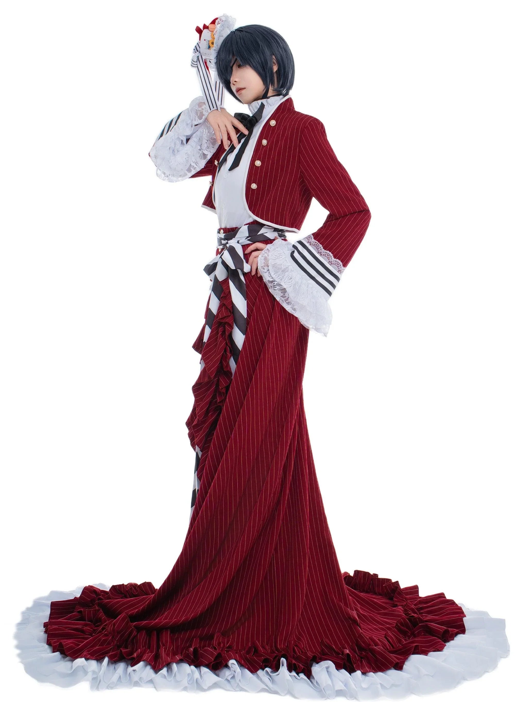 OSIAS Black Butler Ciel Phantomhive Long Red Dress Costume