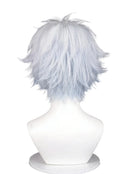 OSIAS COSPLAY - GINTAMA Sakata Gintoki Cosplay Wig Short White and Blue