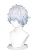 OSIAS COSPLAY - GINTAMA Sakata Gintoki Cosplay Wig Short White and Blue