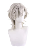 OSIAS COSPLAY - Honkai Star Rail Aventurine Cosplay Wig Short Grey Synthetic Heat Resistant Hair