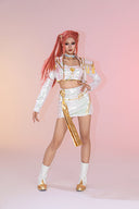 OSIAS COSPLAY - KPop Demon Hunters Mira Cosplay Costume White Stage With Dazzling Laser Design