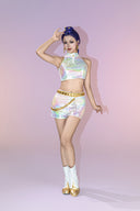 OSIAS COSPLAY - KPop Demon Hunters Rumi Cosplay Costume White Stage With Dazzling Laser Design