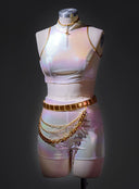 OSIAS COSPLAY - KPop Demon Hunters Rumi Cosplay Costume White Stage With Dazzling Laser Design