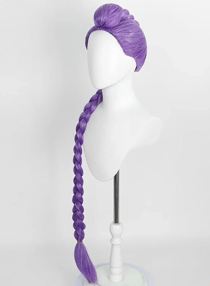 KPop Demon Hunters Rumi Cosplay Wig With Long Purple Braid – OSIAS