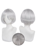 OSIAS COSPLAY - NieR 2B Cosplay Wig Silver Thick Short Heat Resistant Hair