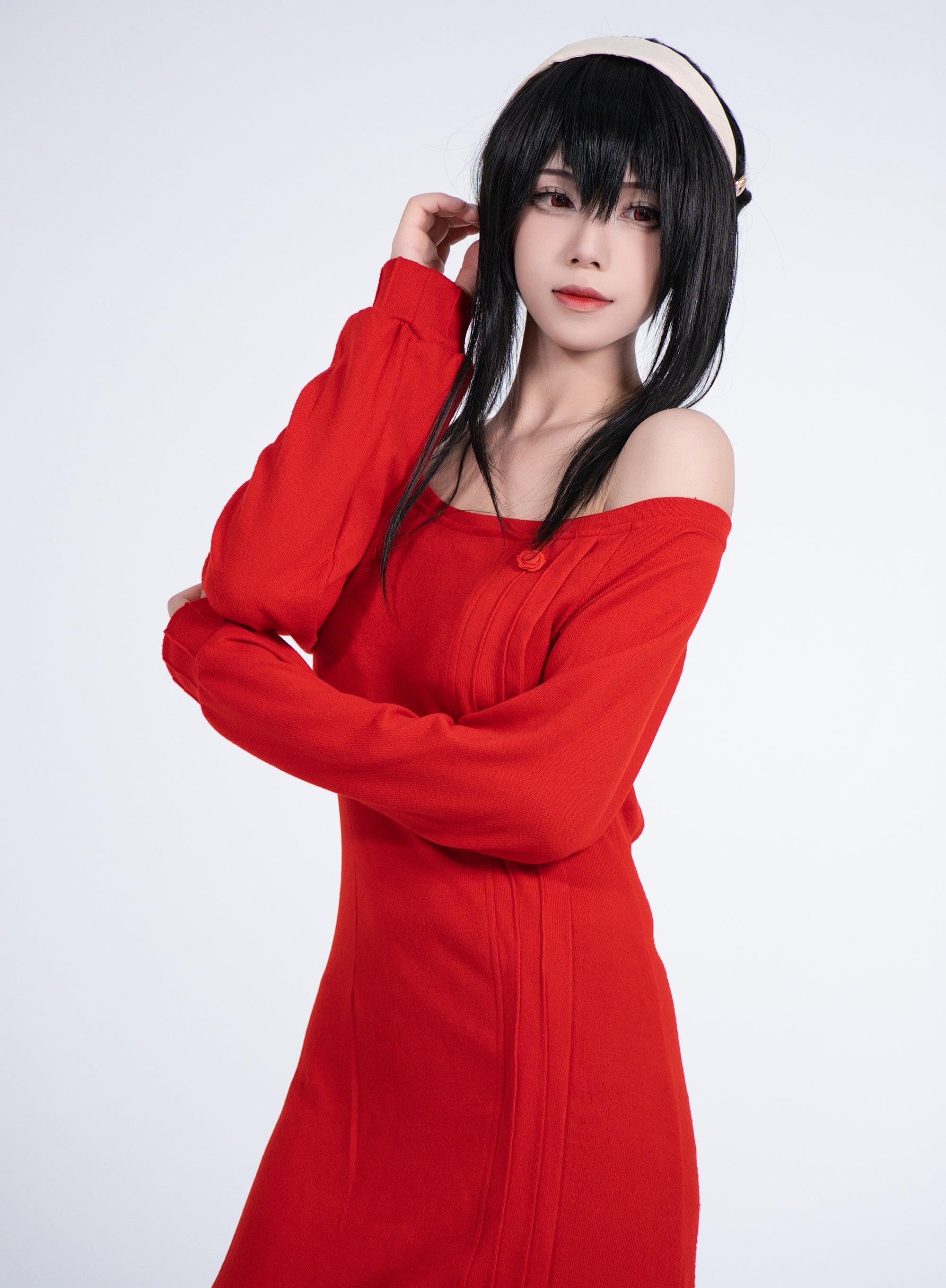OSIAS SPY×FAMILY Yor Forger Red Sweater Cosplay Cosplay