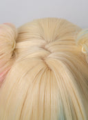 OSIAS COSPLAY - Suicide Squad Harley Quinn Cosplay Wig Short Yellow Mixed With Pink and Blue With Pigtails Synthetic Heat Resistant Hair