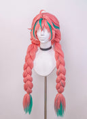 OSIAS COSPLAY - Genshin Impact Varesa Cosplay Wig Long Pink and Green With Two Braids