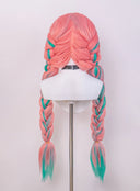 OSIAS COSPLAY - Genshin Impact Varesa Cosplay Wig Long Pink and Green With Two Braids
