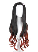 OSIAS COSPLAY - Demon Slayer Kamado Nezuko Cosplay Wig Long Black Layered with Brown