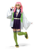 Demon Slayer Kanroji Mitsuri Cosplay Costume with Padded Shoulders and Embroidery