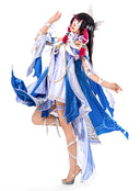 Genshin Impact Columbina Hyposelenia Cosplay Kostüm Blau Mit Fließendem Kleidersaum