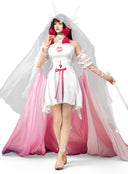 Genshin Impact Columbina Hyposelenia Cosplay Costume Pink With Gradient Cape