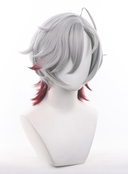 Genshin Impact Illuga Cosplay Wig Short Grey and Red