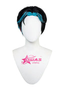 Hazbin Hotel Vox Cosplay Wig Short Black Blue and Red