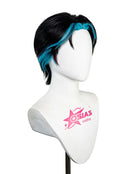 Hazbin Hotel Vox Cosplay Wig Short Black Blue and Red