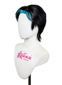 Hazbin Hotel Vox Cosplay Wig Short Black Blue and Red