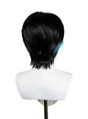 Hazbin Hotel Vox Cosplay Wig Short Black Blue and Red