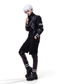 OSIAS Men's Black Slim-Fit Cosplay Costume – Leather Jumpsuit