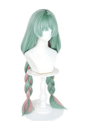 OSIAS COSPLAY - Wuthering Waves Phrolova Cosplay Wig Long Green and Pink With Two Braids