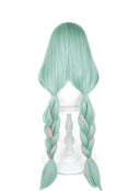 OSIAS COSPLAY - Wuthering Waves Phrolova Cosplay Wig Long Green and Pink With Two Braids